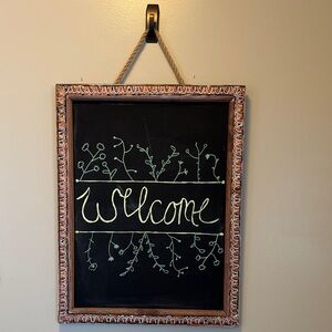 Floral Welcome Chalkboard Sign
